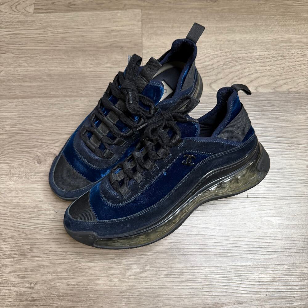 Chanel 20A Bubble Sneaker Velvet Blue